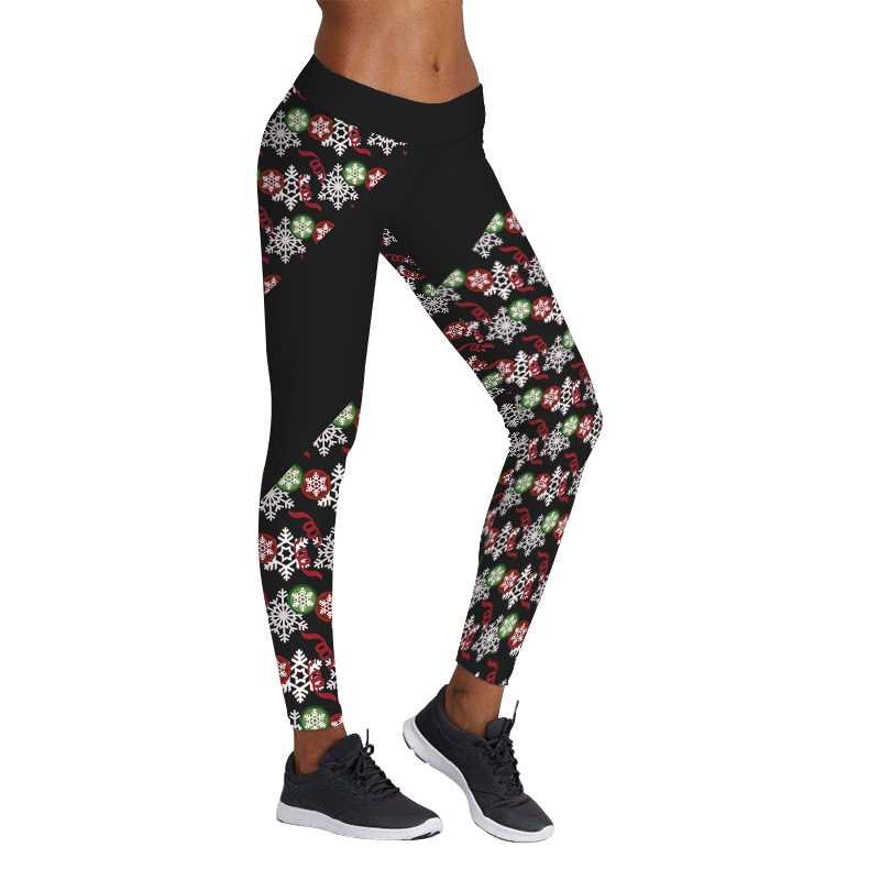 SZ60079 Womens Digital Polka Dot Print Christmas Active Workout Leggings Pants